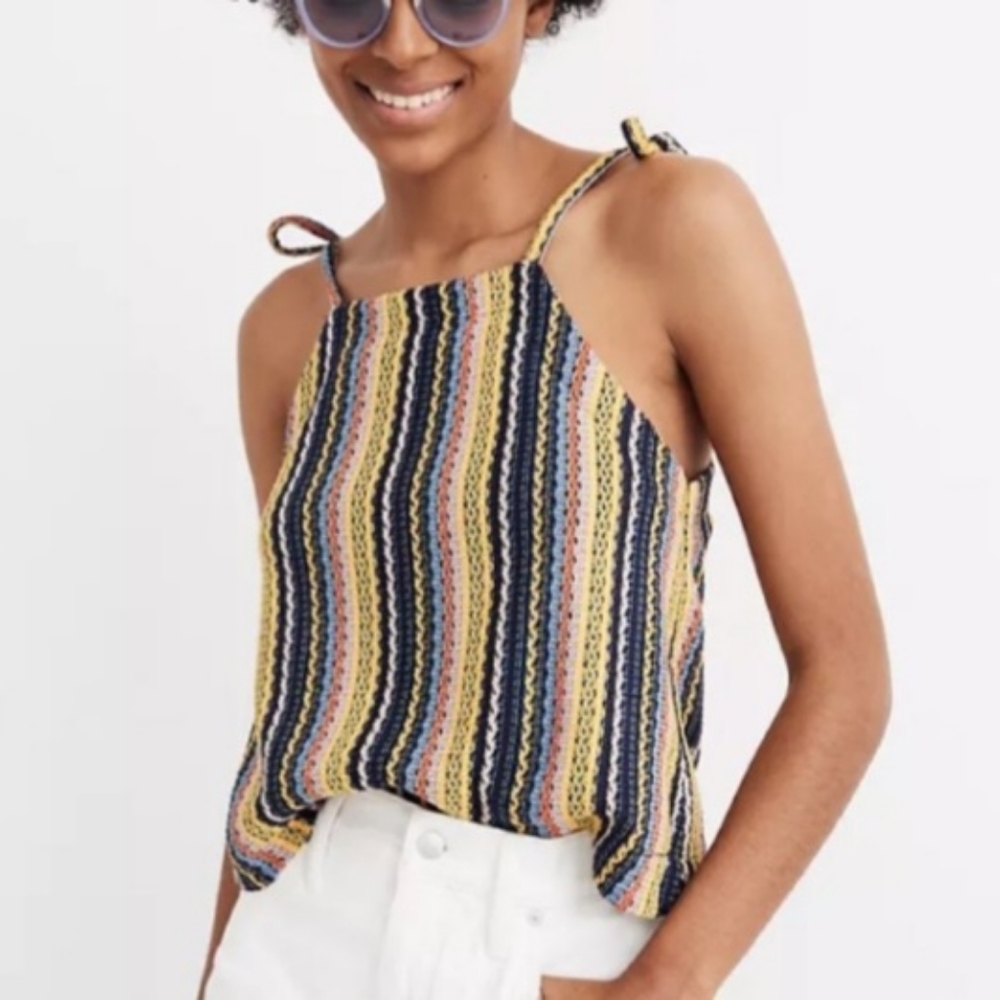 Madewell texture and thread tie strap cami
